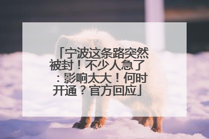 宁波这条路突然被封！不少人急了：影响太大！何时开通？官方回应