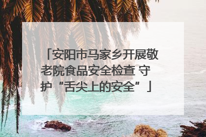 安阳市马家乡开展敬老院食品安全检查 守护“舌尖上的安全”