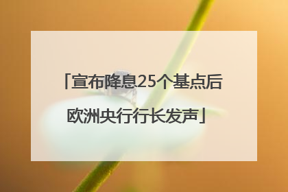 宣布降息25个基点后 欧洲央行行长发声