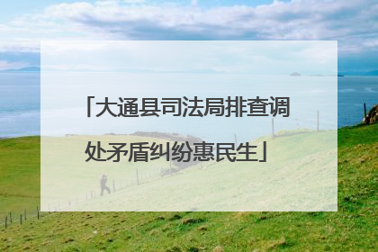 大通县司法局排查调处矛盾纠纷惠民生