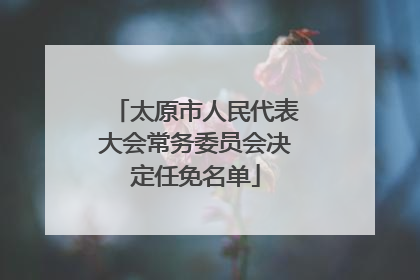 太原市人民代表大会常务委员会决定任免名单