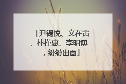 尹锡悦、文在寅、朴槿惠、李明博，纷纷出面