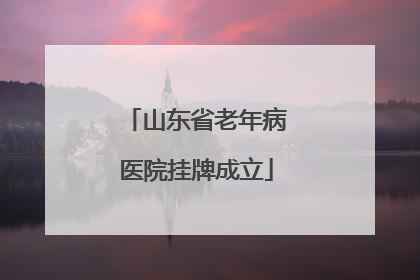 山东省老年病医院挂牌成立
