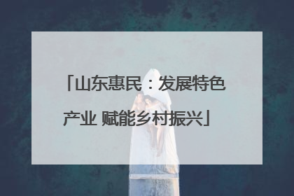 山东惠民：发展特色产业 赋能乡村振兴