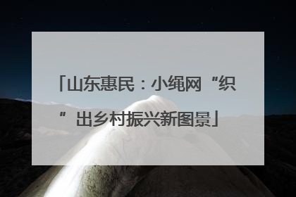 山东惠民：小绳网“织”出乡村振兴新图景