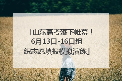 山东高考落下帷幕！6月13日-16日组织志愿填报模拟演练