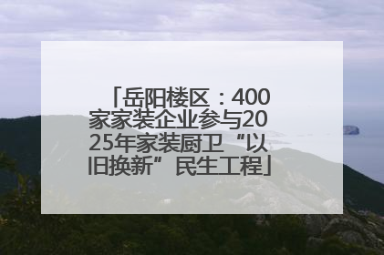 岳阳楼区：400家家装企业参与2025年家装厨卫“以旧换新”民生工程