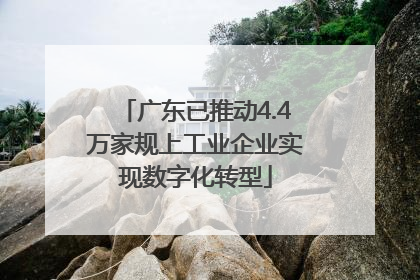 广东已推动4.4万家规上工业企业实现数字化转型