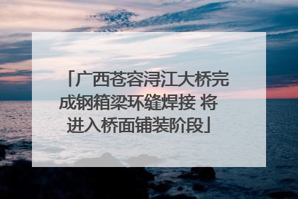 广西苍容浔江大桥完成钢箱梁环缝焊接 将进入桥面铺装阶段