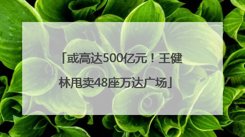 或高达500亿元！王健林甩卖48座万达广场