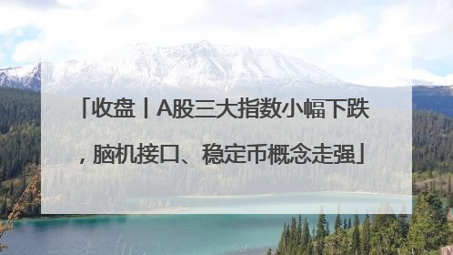 收盘丨A股三大指数小幅下跌，脑机接口、稳定币概念走强