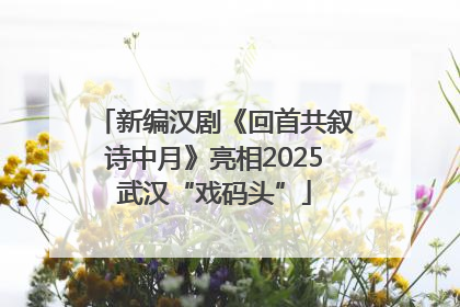 新编汉剧《回首共叙诗中月》亮相2025武汉“戏码头”