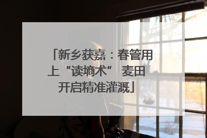 新乡获嘉：春管用上“读墒术” 麦田开启精准灌溉