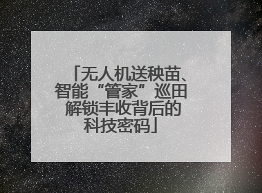 无人机送秧苗、智能“管家”巡田 解锁丰收背后的科技密码