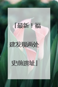 最新！福建发现两处史前遗址