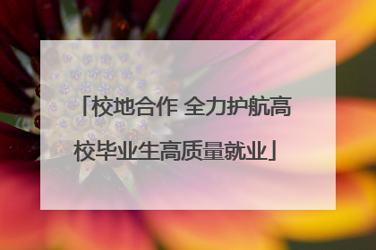 校地合作 全力护航高校毕业生高质量就业