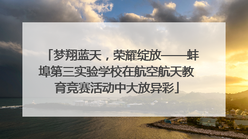 梦翔蓝天，荣耀绽放——蚌埠第三实验学校在航空航天教育竞赛活动中大放异彩