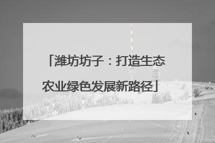 潍坊坊子：打造生态农业绿色发展新路径