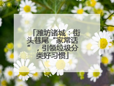 潍坊诸城：街头巷尾“家常话”，引领垃圾分类好习惯