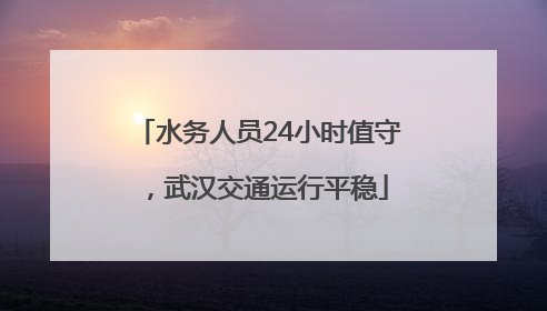 水务人员24小时值守，武汉交通运行平稳