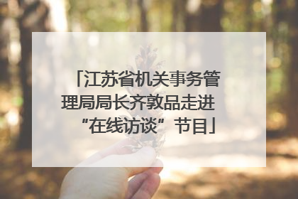 江苏省机关事务管理局局长齐敦品走进“在线访谈”节目