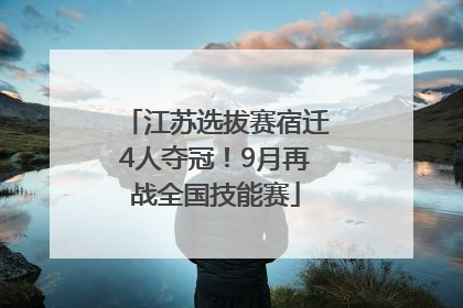 江苏选拔赛宿迁4人夺冠！9月再战全国技能赛