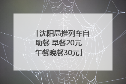 沈阳局推列车自助餐 早餐20元午餐晚餐30元
