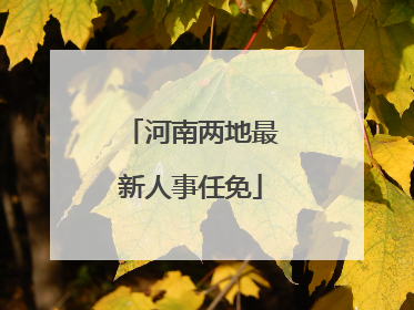 河南两地最新人事任免