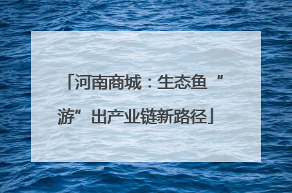河南商城：生态鱼“游”出产业链新路径