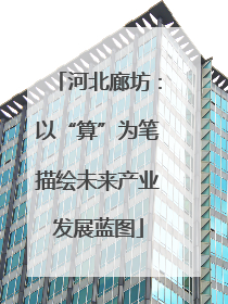 河北廊坊：以“算”为笔描绘未来产业发展蓝图