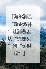 海尔消金“政企双补”让消费者从“想要买”到“买得起”