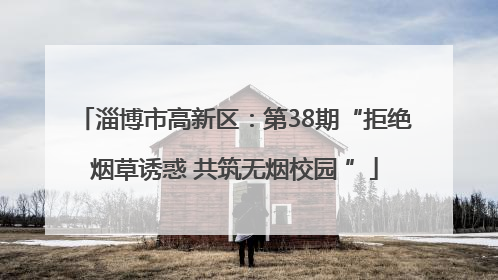 淄博市高新区：第38期“拒绝烟草诱惑 共筑无烟校园 ”
