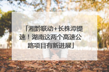 湘黔联动+长株潭提速！湖南这两个高速公路项目有新进展