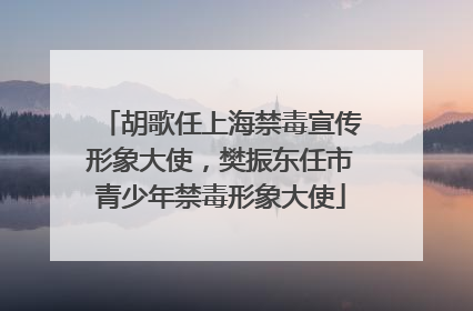 胡歌任上海禁毒宣传形象大使，樊振东任市青少年禁毒形象大使