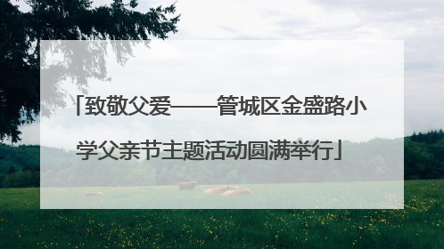 致敬父爱——管城区金盛路小学父亲节主题活动圆满举行