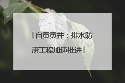 自贡贡井：排水防涝工程加速推进