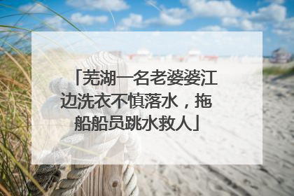 芜湖一名老婆婆江边洗衣不慎落水，拖船船员跳水救人
