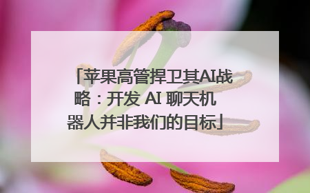 苹果高管捍卫其AI战略：开发 AI 聊天机器人并非我们的目标