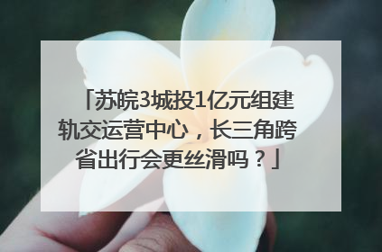 苏皖3城投1亿元组建轨交运营中心，长三角跨省出行会更丝滑吗？