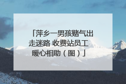 萍乡一男孩赌气出走迷路 收费站员工暖心相助（图）