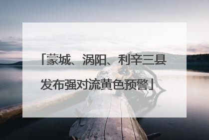 蒙城、涡阳、利辛三县发布强对流黄色预警