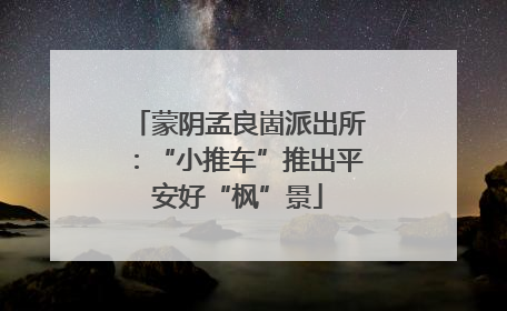 蒙阴孟良崮派出所：“小推车”推出平安好“枫”景