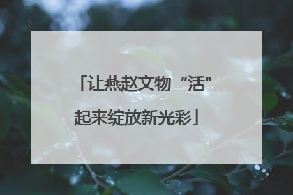 让燕赵文物“活”起来绽放新光彩