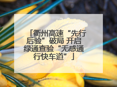 衢州高速“先行后验”破局 开启绿通查验“无感通行快车道”