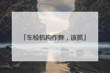 车检机构作弊，该抓