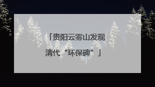 贵阳云雾山发现清代“环保碑”