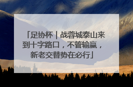 足协杯｜战蓉城泰山来到十字路口，不管输赢，新老交替势在必行