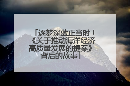 逐梦深蓝正当时！《关于推动海洋经济高质量发展的提案》背后的故事