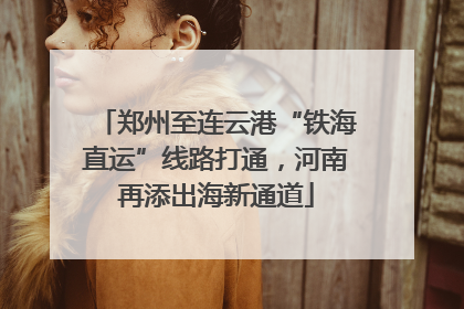 郑州至连云港“铁海直运”线路打通，河南再添出海新通道