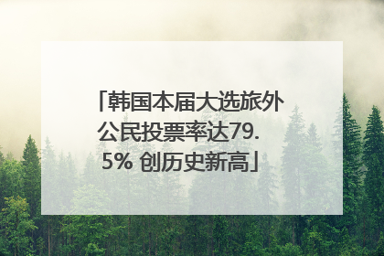 韩国本届大选旅外公民投票率达79.5% 创历史新高